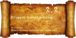 Kruppa Konstantina névjegykártya